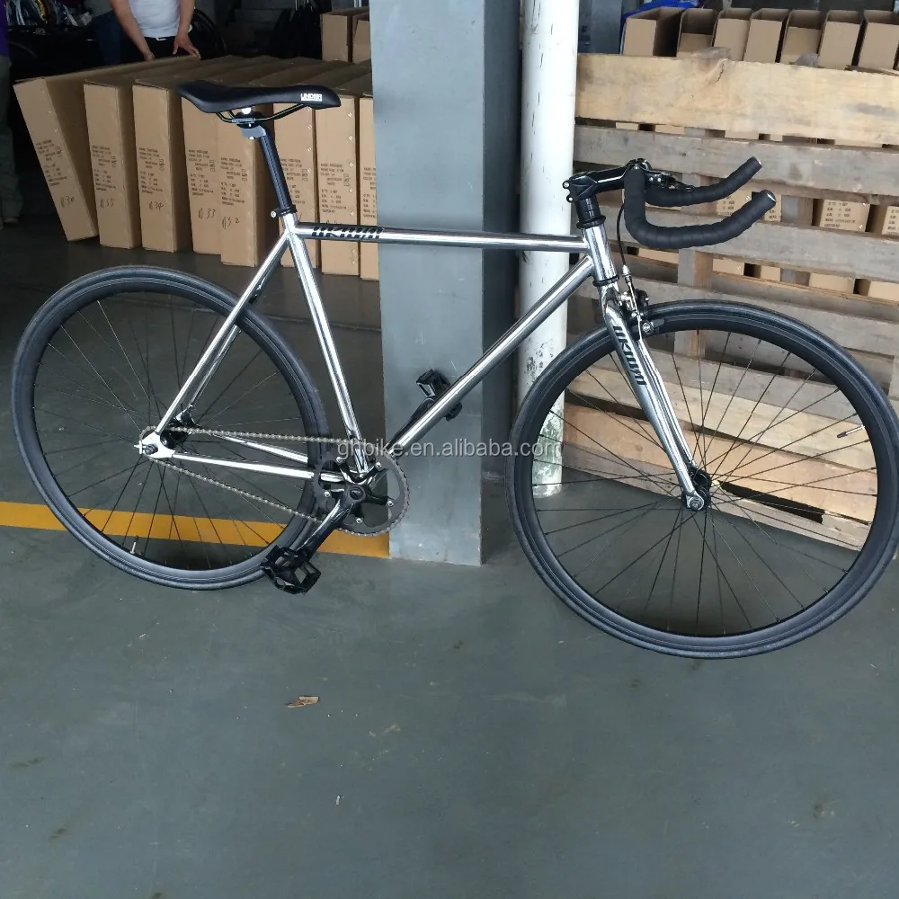 chrome stell frame fixed gear bike fixie gear bicycle 700c single
