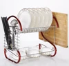 Wideny multifunction shelf easy assemble metal wire two tiers dish rack for kichen