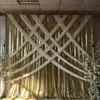 Light Gold Sequin Curtain Lycra Cross Drapes 3mH x3mW Factory Designed Wedding Event Decoration