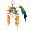 Birds Toy Chew Bite Parrot and Small Animal Toys Colorful Beads Flower Chain Cage Hanging Pet Bird Parrot Chew Bite Acrylic