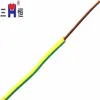0.75mm single solid stranded copper core pvc insulated green yellow grounding wire