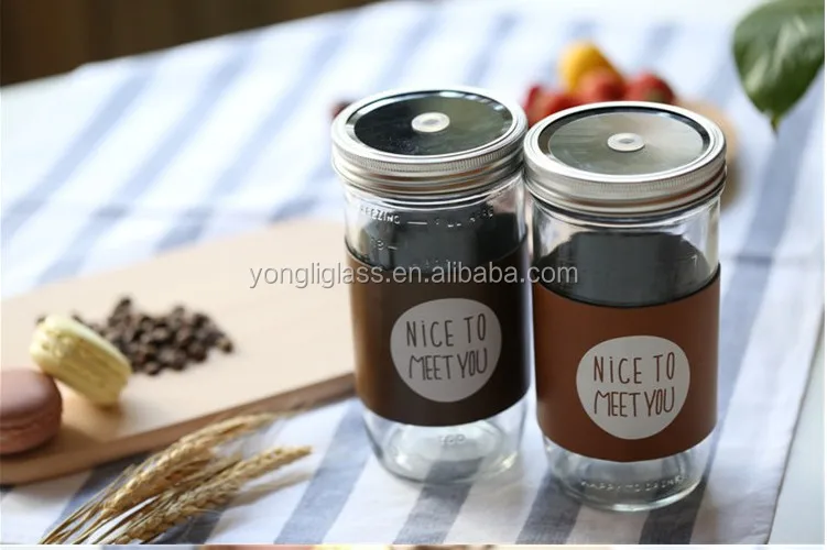 2015 last products drinking glass mason jar with straw and tin lid, mason jar with handle and hinged lids