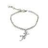 Customized Antique silver lizard charm bracelet for baby