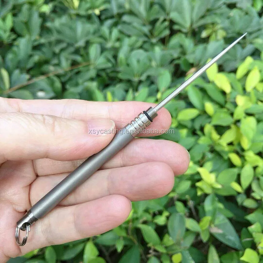 Custom 65mm Length Grey Blue Titanium Metal Toothpicks With Holder