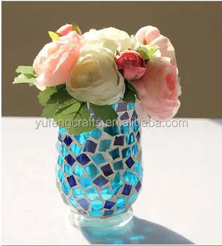 Beautiful Vases blue white color seashell long stem handmade beautiful glass Beautiful Vases blue white color seashell long stem handmade beautiful glass