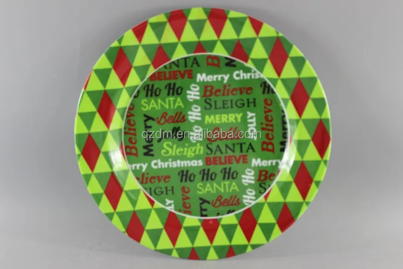 Cheap 10" Melamine Christmas Plate, Xmas dinner plate