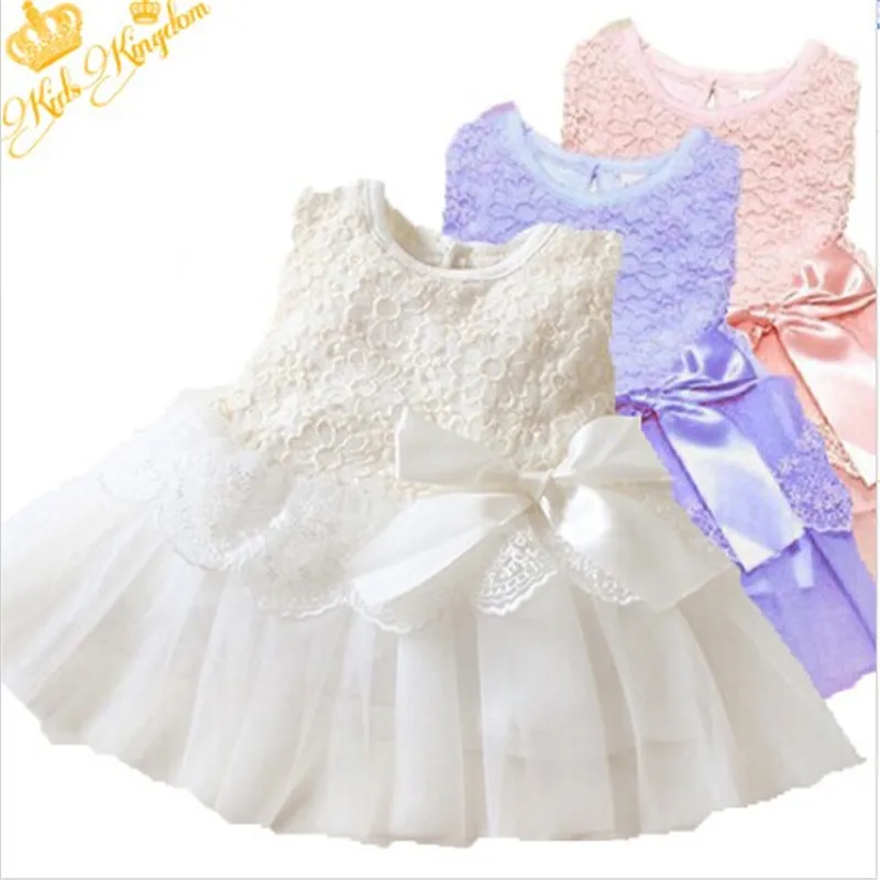 2016 Brand New Hot Stylish Baby Kids Girls Princess Formal Party Tutu Lace Bowknot Flower Dress
