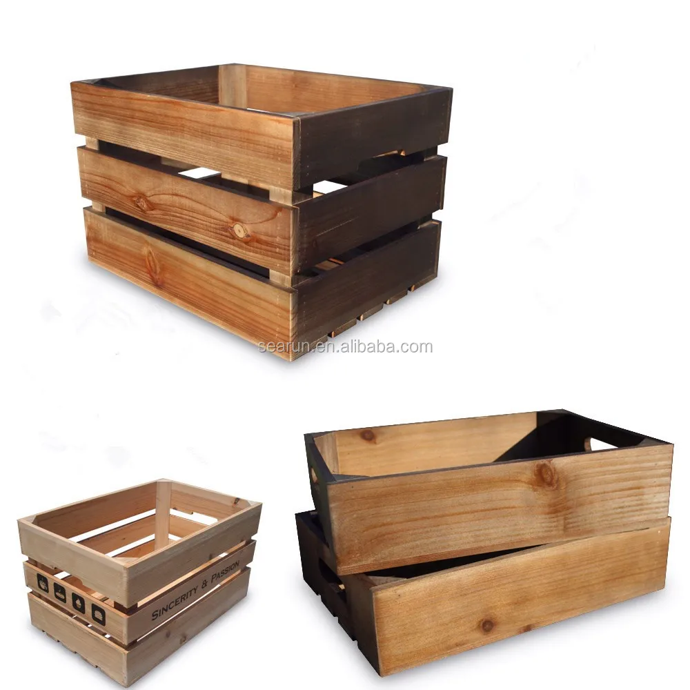Caja De Colección De Madera Para Frutas,Verduras,Zumo De Naranja