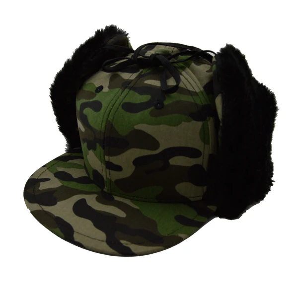 camo cap with ear flaps