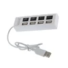 USB 2.0 High Speed 4 Port Power On/Off Switch LED Hub for PC Laptop Notebook