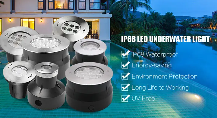 IP68 3W 12V Recessed LED Swimming pool Inground Light 1W/3W/5W CE Rohs LED underground underwater lighting
