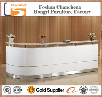 2016 White Lacquer Finish Modern Hotel Reception Desk Design