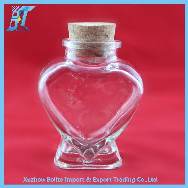 Creative Gift 50ml100ml Heart Shaped Glass Sweet Jar Candy Storage Jar