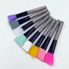Silicone Make Up Brush Silver Bling Handle Facial Mask Applicator Brush Hairless