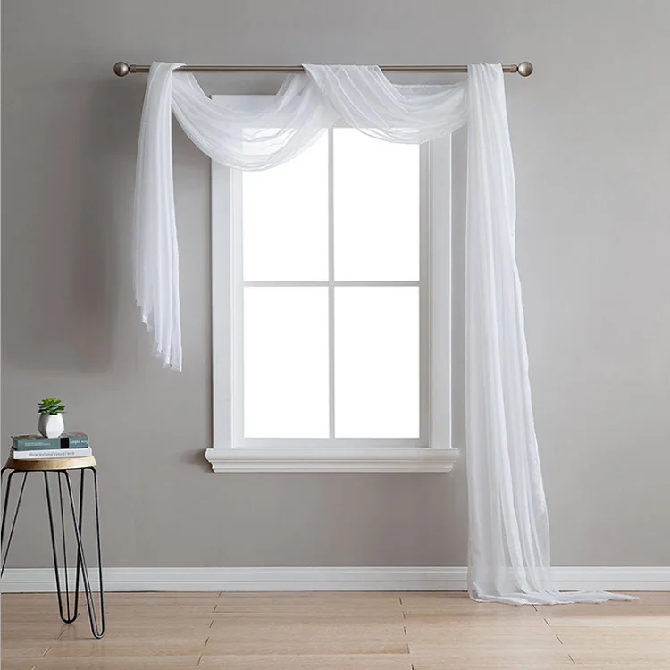 Simple and fancy scarf curtain with matching window curtain