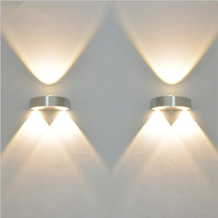 Semicircle 3W LED Wall Lamp Aluminum Up Down Wall lights for Bedroom Bedside Corridor Living Room