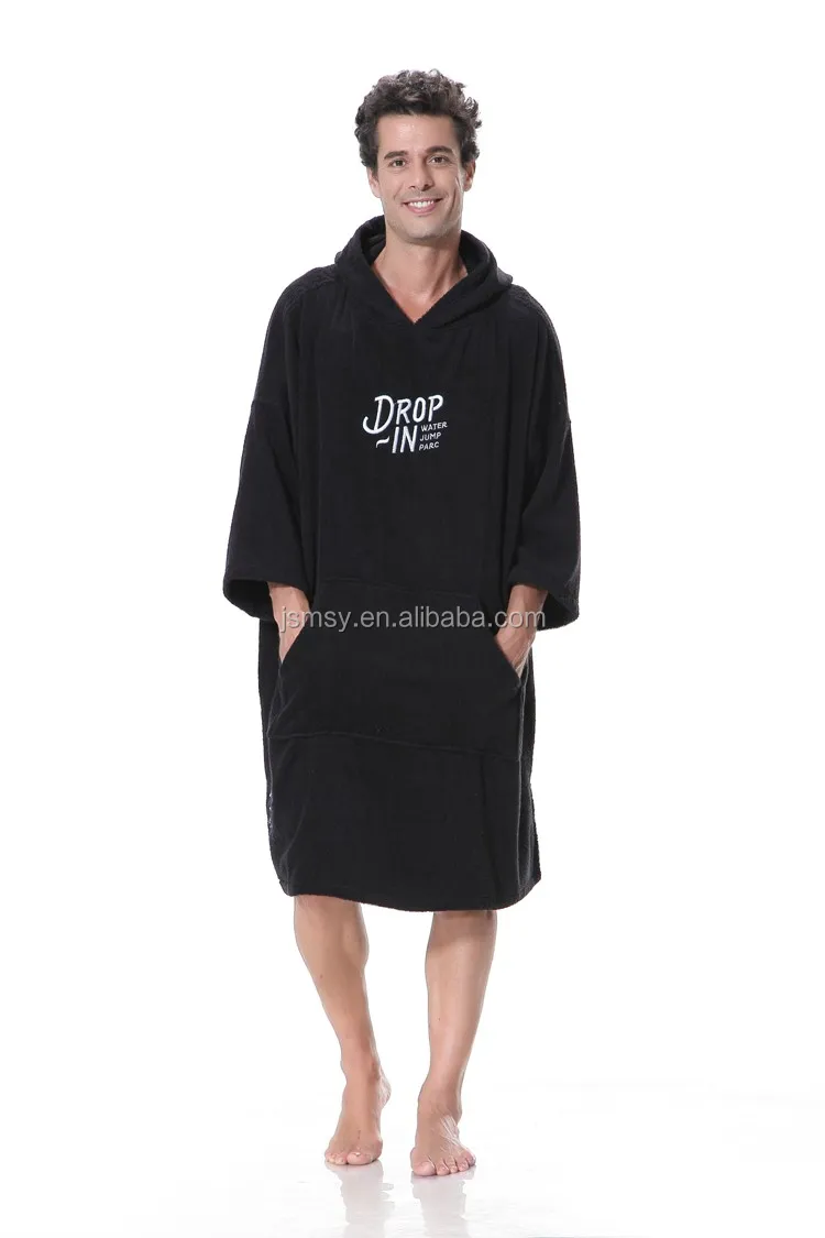 100% cotton changing robe with pocket surf towelling poncho towel