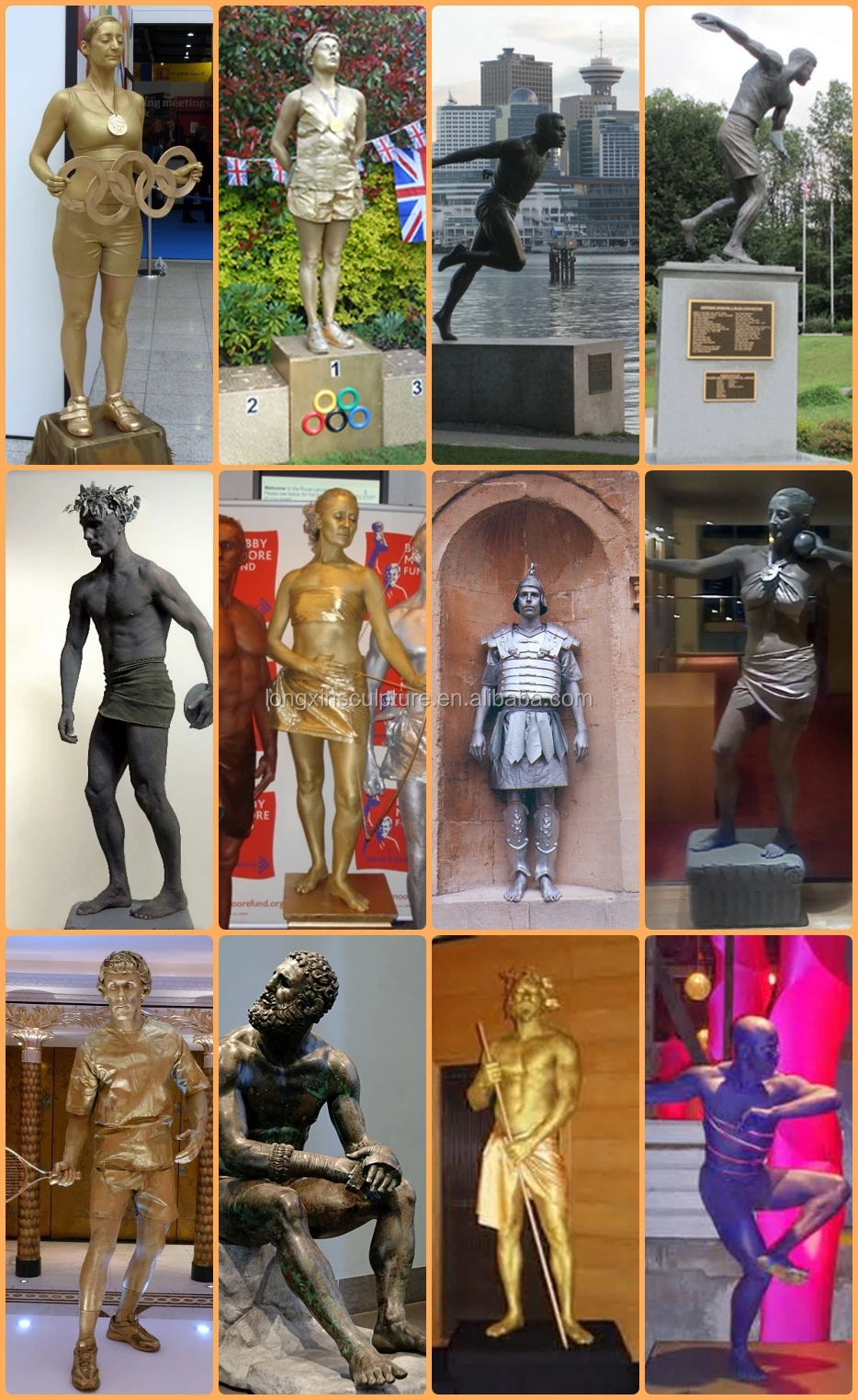 Outdoor Bronze Sport Statues Life Size Bronze Tennis Player Statue