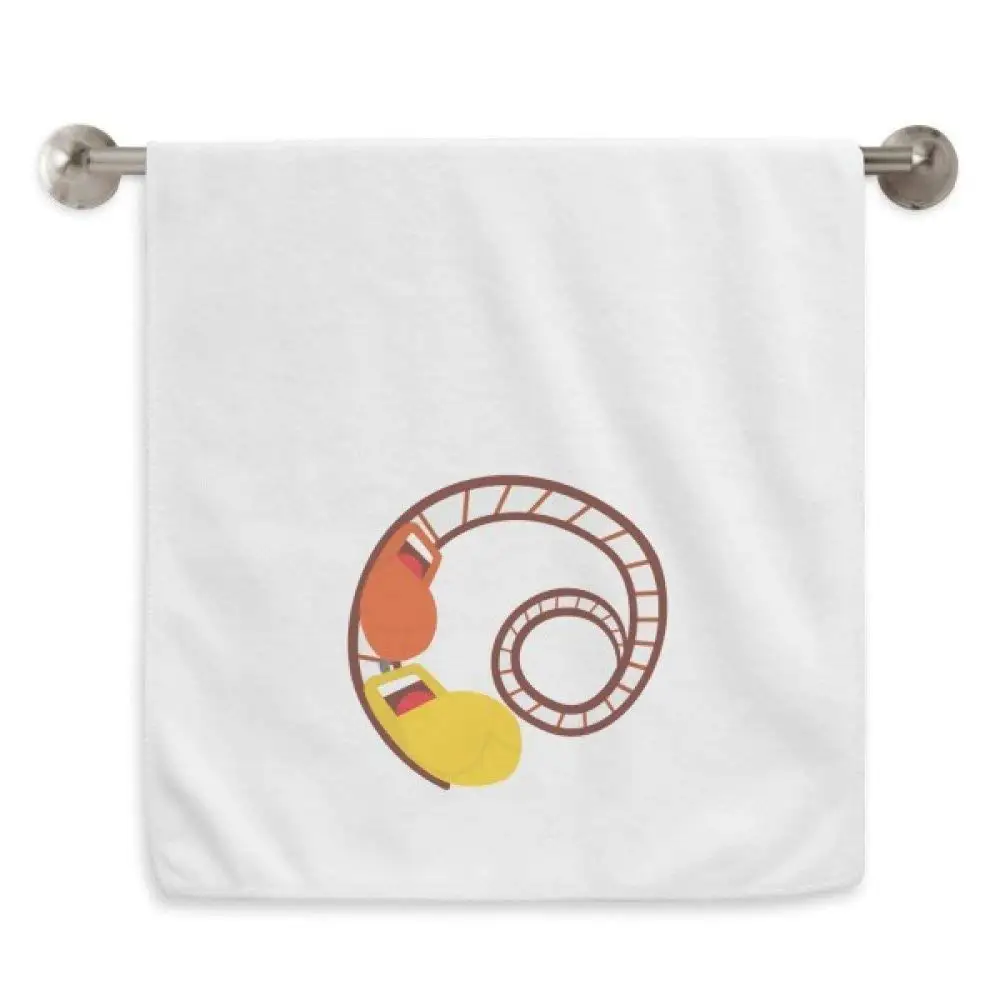 DIYthinker Roller Coaster Amusement Park Illustration Circlet White Towels Soft Towel Washcloth 13x29 Inch