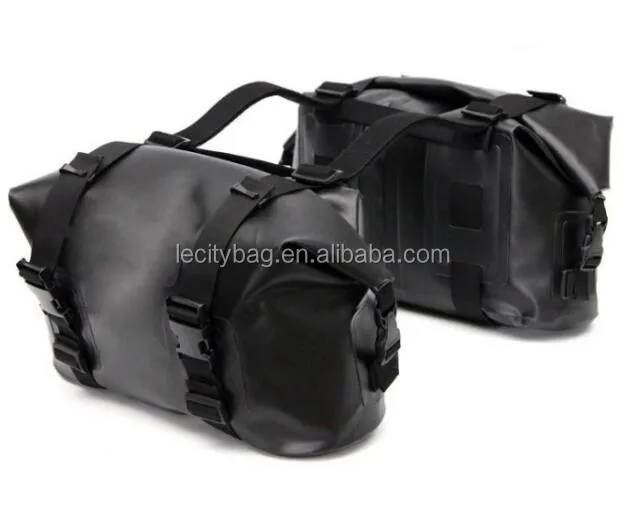 Custom Heavy Duty Pvc Tarpaulin Durable Roll Top Waterproof Dry Motorcycle Pannier Rack Bag Motorbike Luggage Saddle Tail Pack View