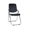 Wholesale luxury pu leather fabric ergonomic metal frame armless stackable folding office laptop conference training chair