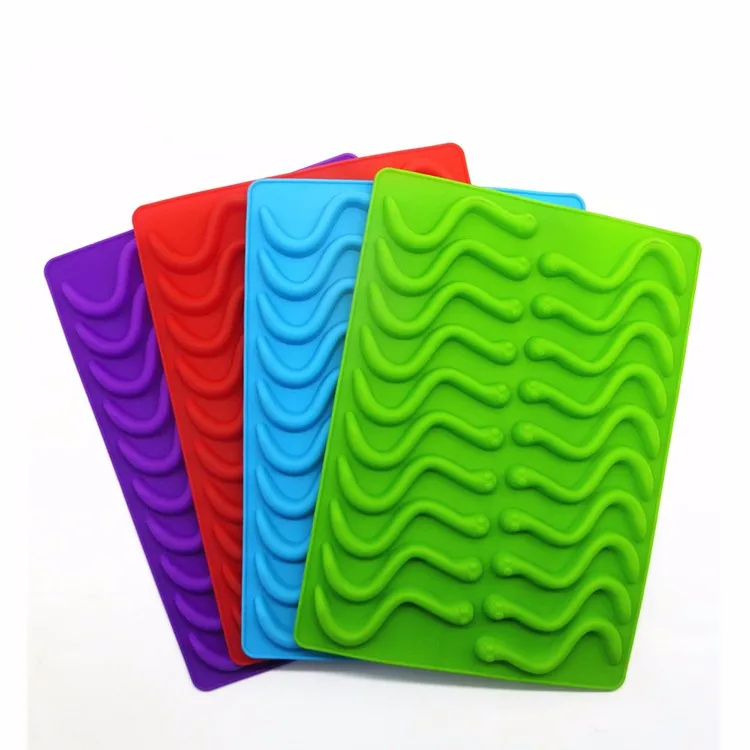 Custom Made Snack Shaped Candy Silicone Gummy Worms Molds Buy