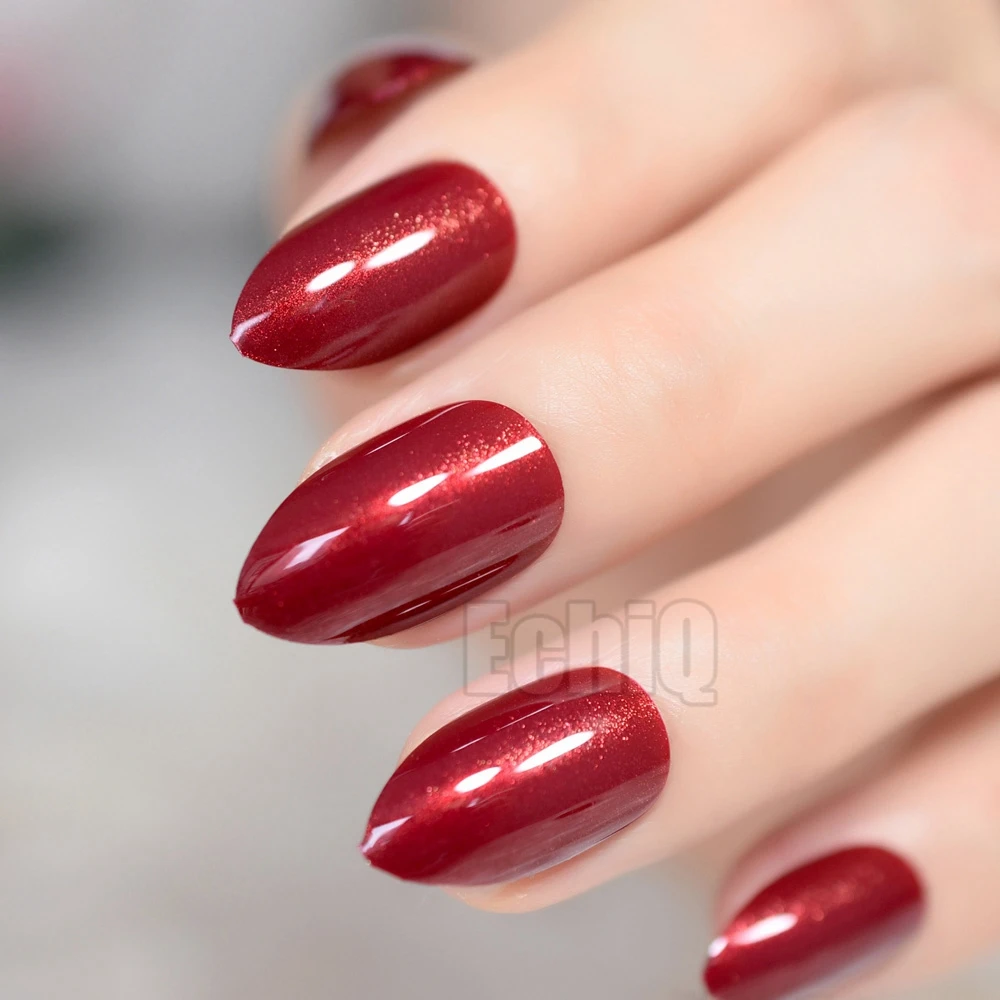 Gel Ovalado Para Uñas,Cobertura Media,Vino Tinto,Decoración De Uñas  Postizas Artificiales Con Brillo Para El Hogar Y La Oficina,Z935,Nuevo -  Buy Uñas Decoradas Artificial Uñas Afiladas Product on 