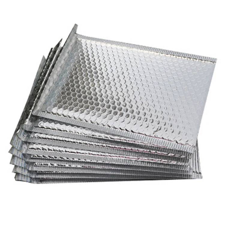 Silver Aluminum Foil Padded Shipping Envelope Metallic Bubble Mailer