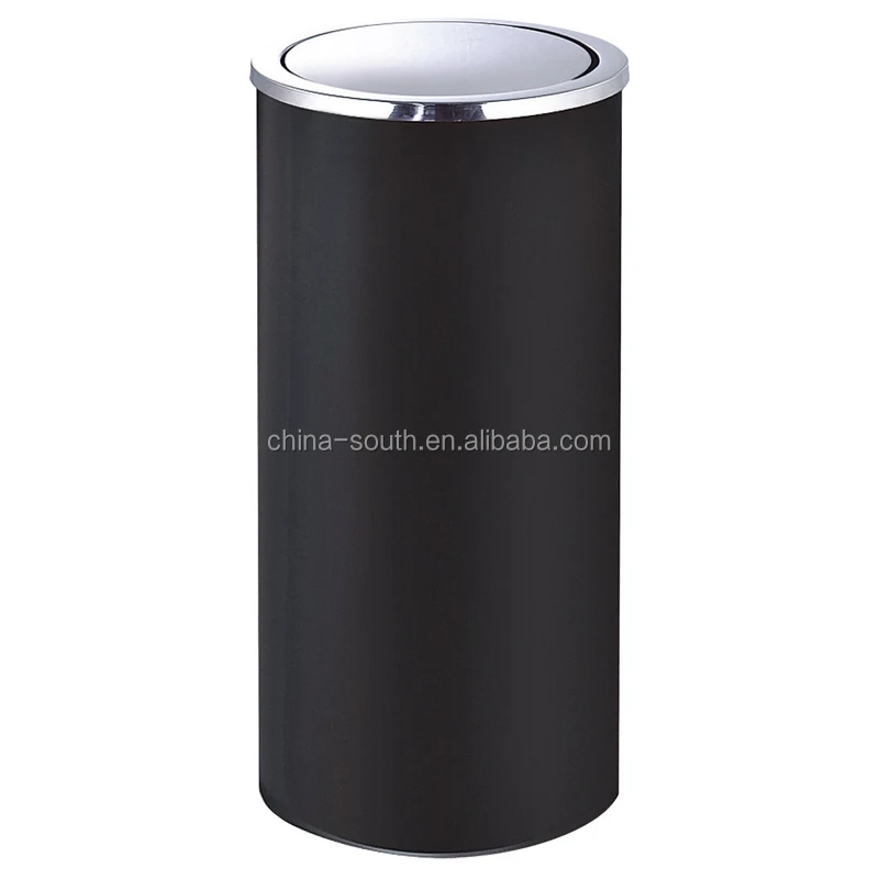 Small Black Round Swing Top Trash Can For Kitchen Room Buy Round