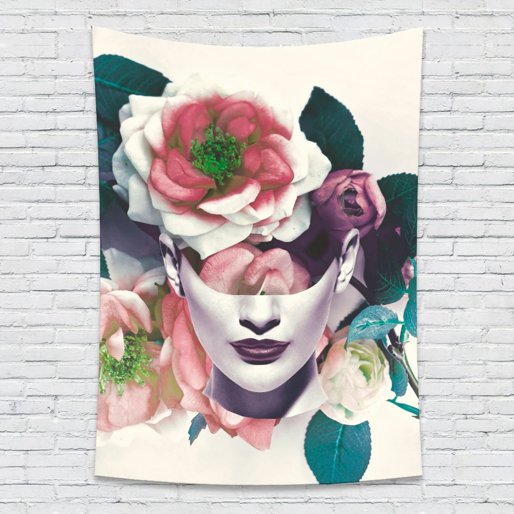 Wholesale Stylish Psychedelic Vertical Art Fabric Decor Digital