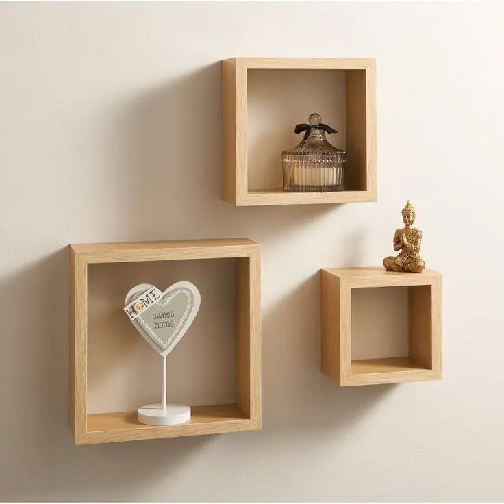 Details about    Floating Cubes Wall Storage Book CD Display Shelf 4 Colours 