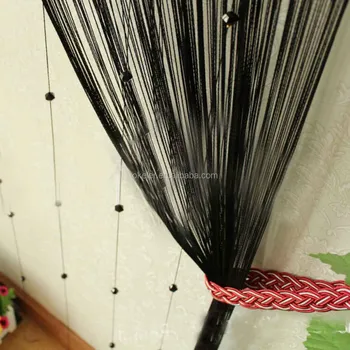 Black Door Window Decorative String Curtain With Strip Drape Tassel Buy Decorative String Curtain Lace Curtain For Windows Decorative Tassels For