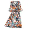 Pretty Steps Spring And Summer Fashion Women Printed Silk Leisure Maxi Dress