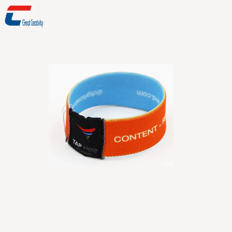 Rfid Wristband With Nfc Slider And Secure Lock Stretch Rfid Wristband