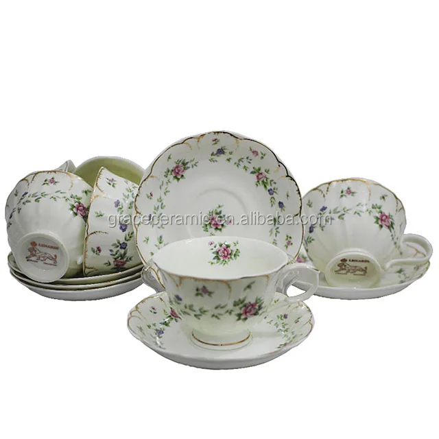 Elegant Royal Porcelain European Wedding Tea Set With Flower Design