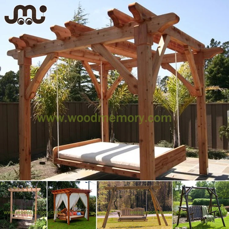 Vintage Deluxe Square Outdoor Wood Garden Pergola Swing Buy Pergola Swing Garden Pergola Swing Garden Swing Product On Alibaba Com