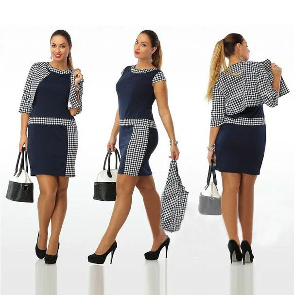 C88143a Wholesale Women Office Pencil Dress Ladies Big