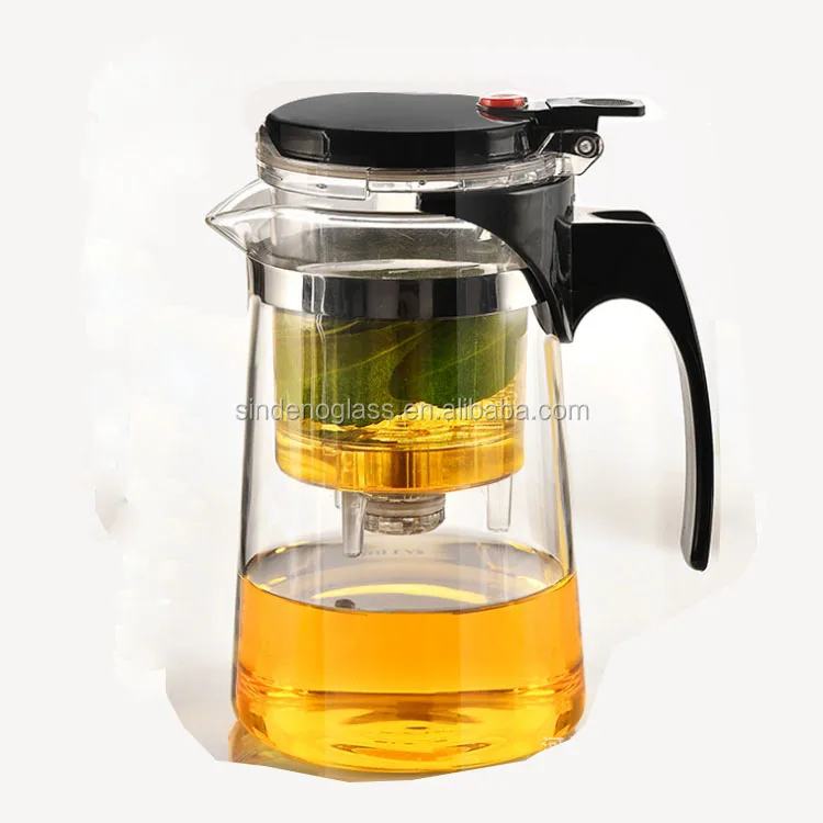 Glass Tea Pot Kettle Loose Leaf Tea Maker With Built In Infuser And
