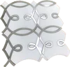 Pure stone marble mosaic with brushed sliver metal border