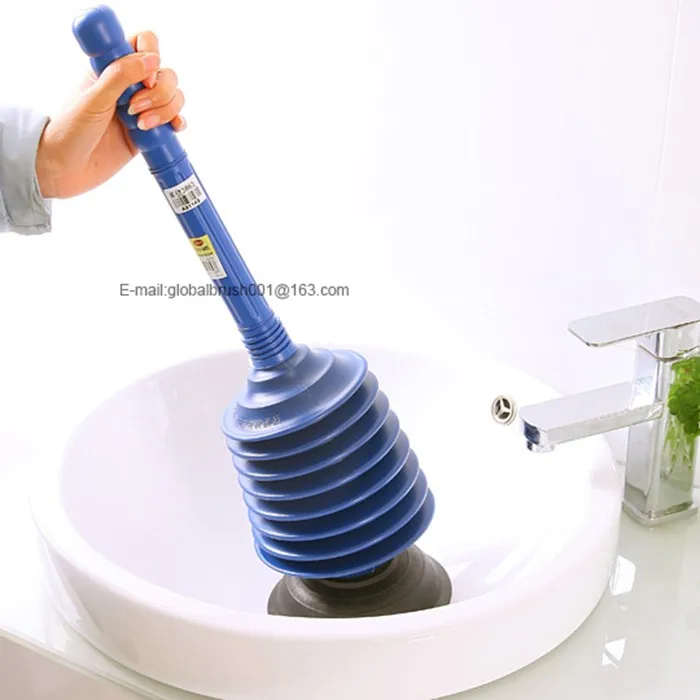 Hq2214 Red Color Plastic Pvc Heavy Duty Plunger Toilet And Brush Drain