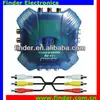 High Quality 3x1 AV Switch, Easy Selector from 3way Video & Audio Signal, Blue / Red / Orange Transparent Color Plastic Case