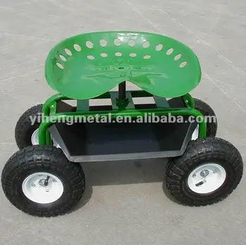 Agricultural Tractor Seat Rolling Garden Seat On Wheels With Tool