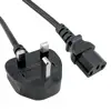 G Mark BS1363 fused 3 pin plug to IEC C13 with H05VV-F 0.75mm black wire 6 feet 10A 250V Saudi ArabG Mark mains cable to IEC C13