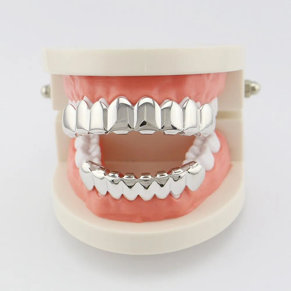 Hiphop Bling Bling Body Jewelry Free Gold Teeth Grillz 8 Teeth Top