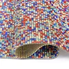 LOCACRYSTAL Brand Multicolor Textile Decoration Hotfix Rhinestone Mesh Adhesive Bling Sheets