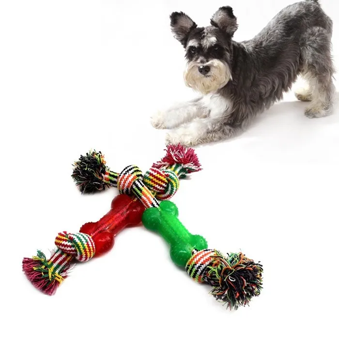 2018 New Rubber Bone Shaped Dog Chew Toy Pet Toy With Rope Buy Knot