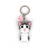 Double sides customized logo printed cheap PVC reflective key chain , bear shaped reflective key ring , promotional key chains