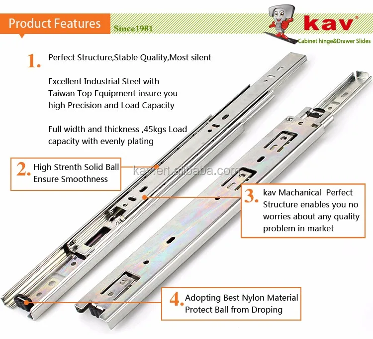 Full Extension Drawer System 45kgs Load Electric Drawer Slides Buy