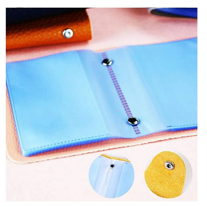 Oempromo folding leather square business card holder