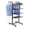 black coated arms hanging adjustable shelves supermarket clothes store home household storage display metal shelf clothing rack